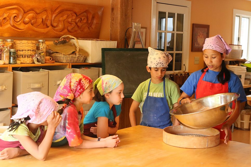 Kids learning about baking