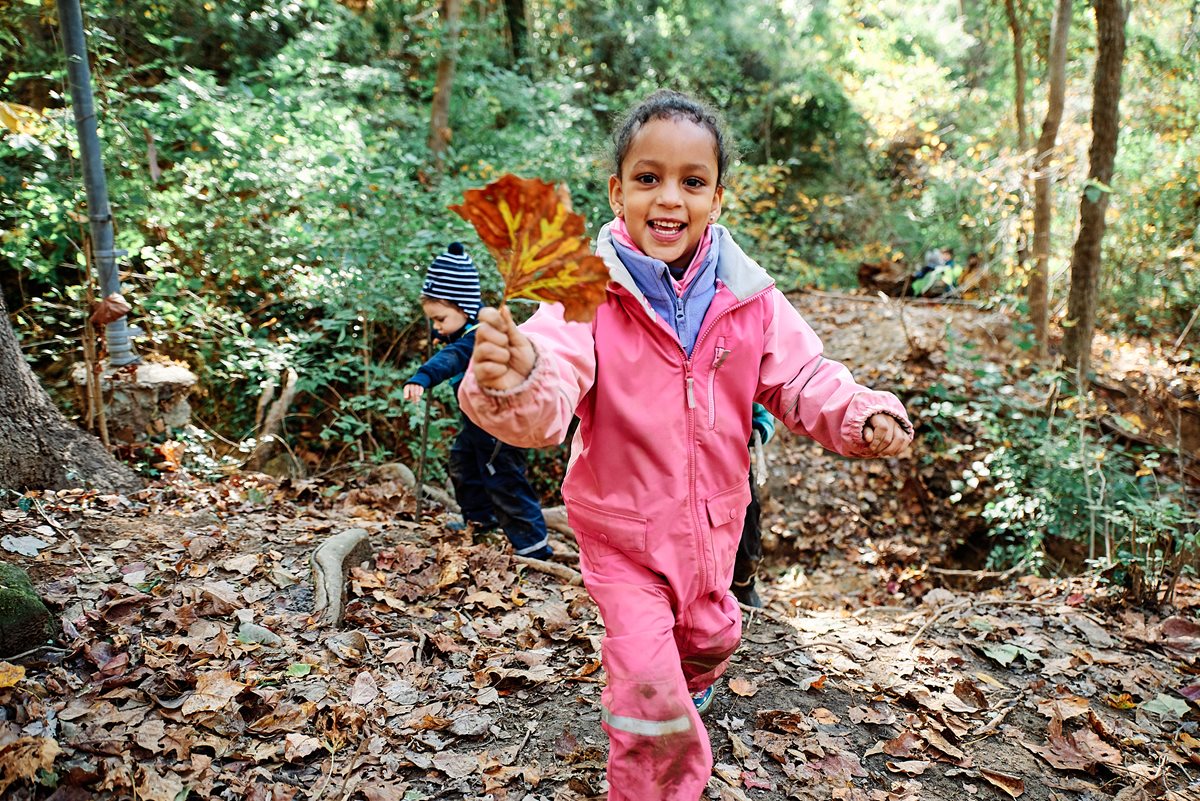 waldorf school student outside