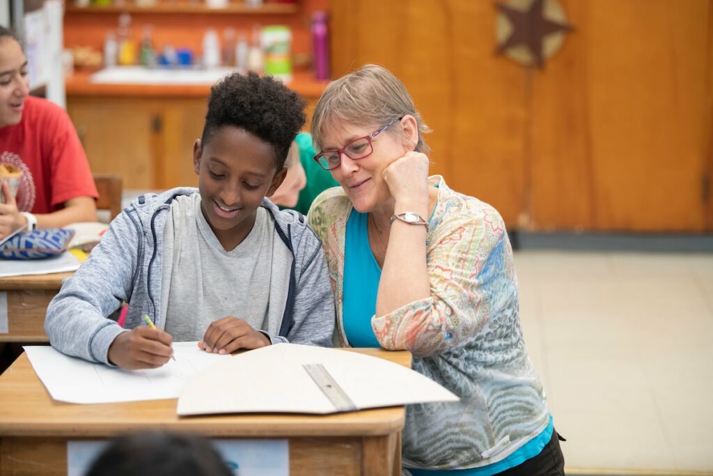 Waldorf Lower School Kid With Teacher