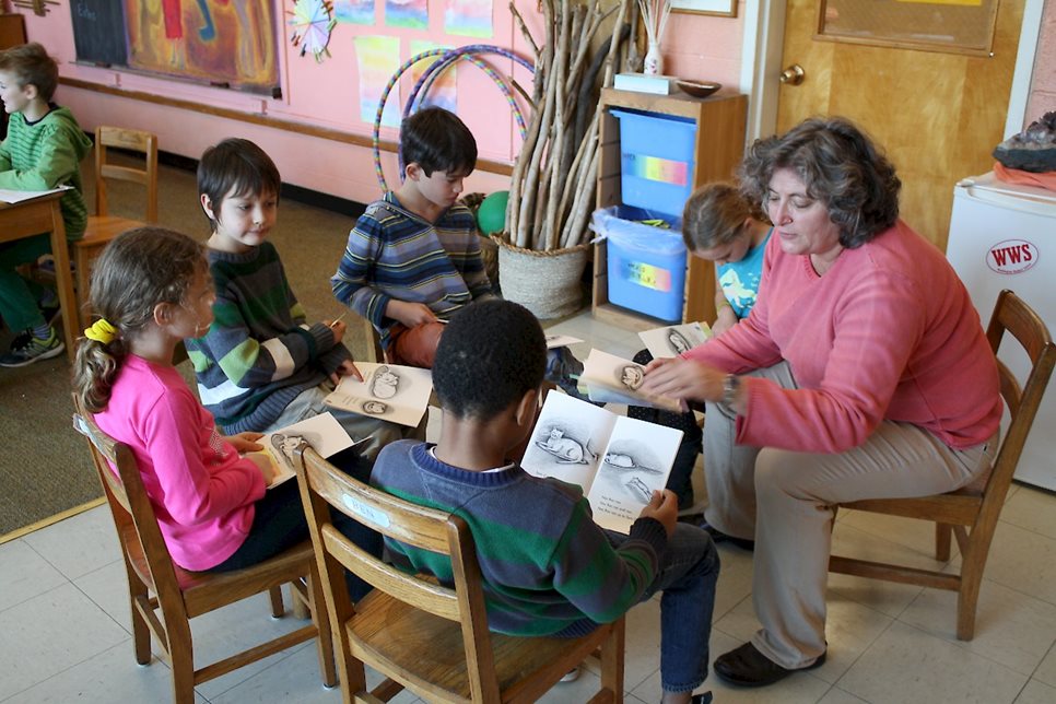 Kids learning to read