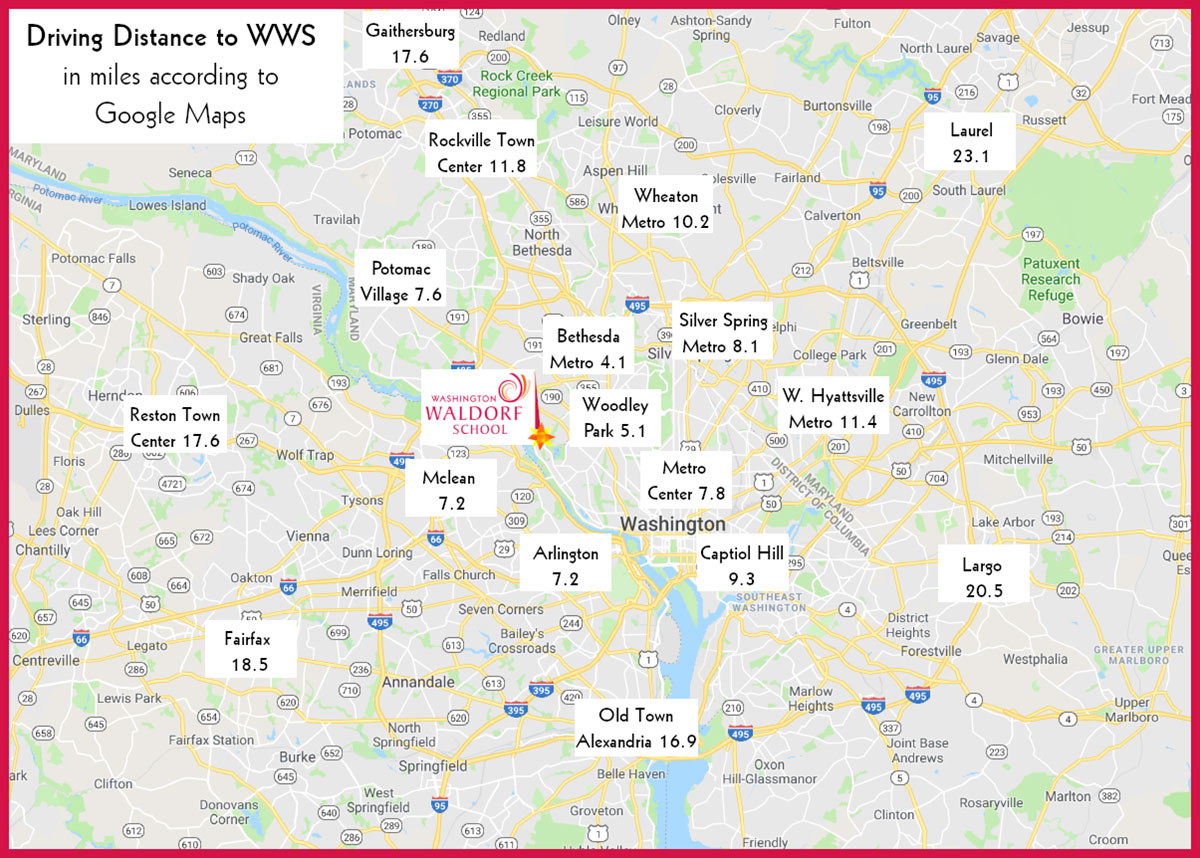 Driving Map to Washington Waldorf School